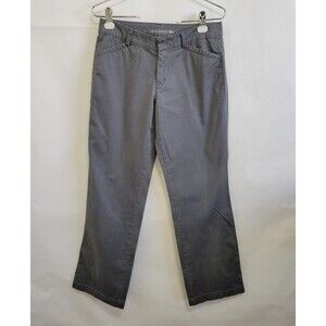Dockers chino cotton straight leg pants gray soft stretch pockets size 4 short